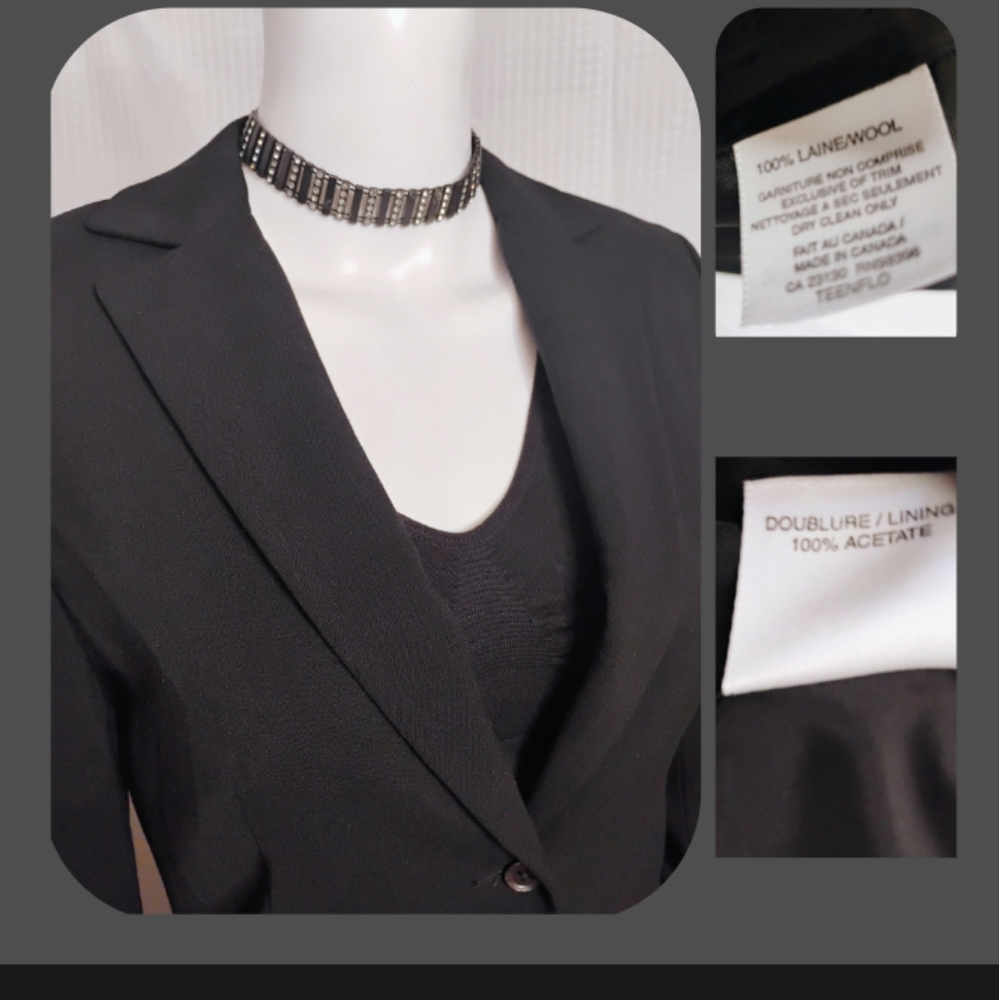 Teen Flo 90s Vintage Long Black Blazer - Picture 2 of 2